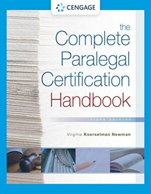Complete Paralegal Certification Handbook by Koerselman Newman